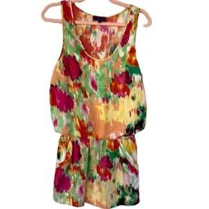 Martin + Osa Abstract Floral Silk Mini dress Drop Cinch Waist Y2K Avant Garde XS